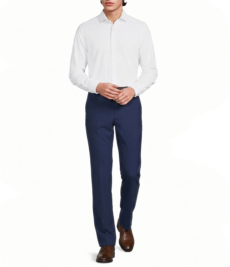 Murano Collezione Slim Fit Solid Long Sleeve Woven Shirt