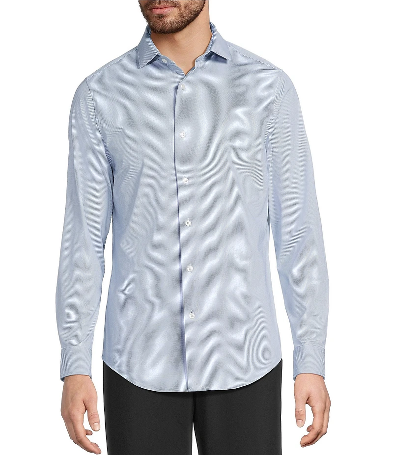 Murano Collezione Slim-Fit Square Pattern Long-Sleeve Shirt