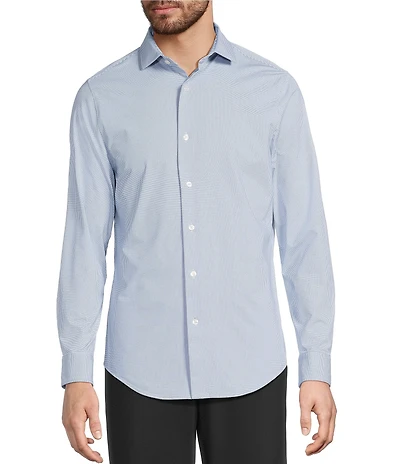 Murano Collezione Slim-Fit Square Pattern Long-Sleeve Shirt
