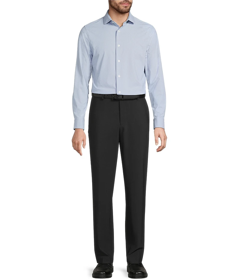 Murano Collezione Slim-Fit Square Pattern Long-Sleeve Shirt