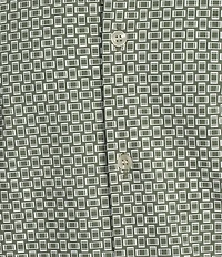 Murano Collezione Slim Fit Square Print Performance Stretch Short Sleeve Woven Shirt
