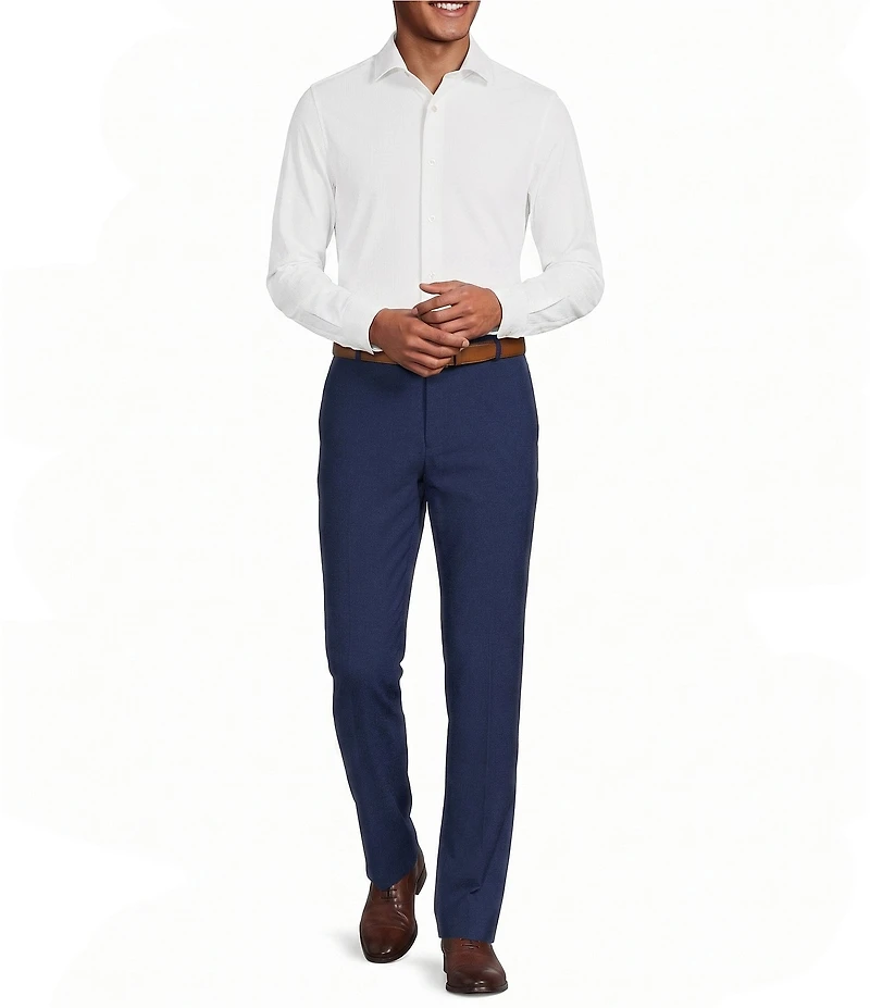 Murano Collezione Coordinating Zac Classic Fit Wool Bi-Stretch Solid Suit Separates Dress Pants