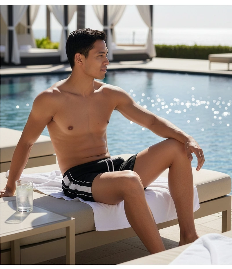 Murano Color Blocked Solid 5#double; Swim Trunks