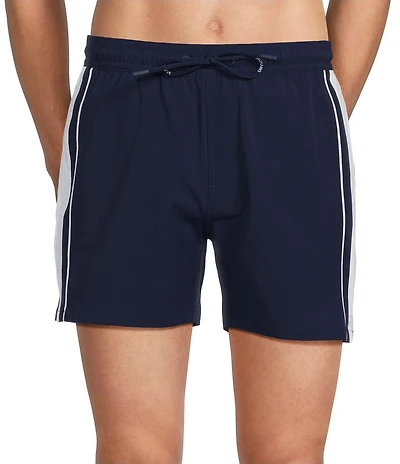 Murano Color Blocked Solid 5#double; Swim Trunks
