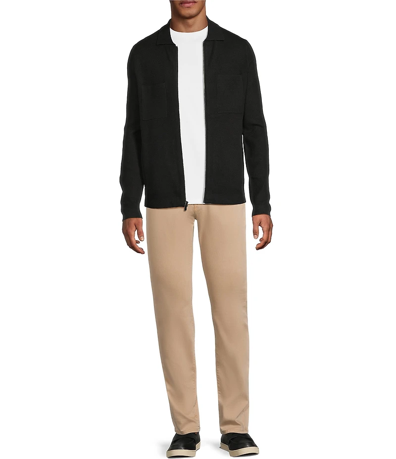 Murano Comfortable Lux Jersey Zip Coat Front Sweater