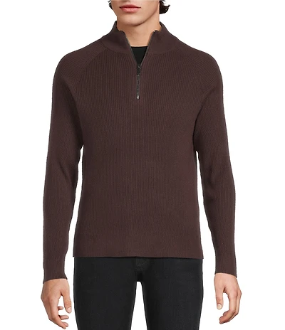 Murano Comfortable Lux Quarter Zip Long Sleeve Ribbed Sweater