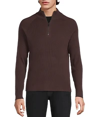 Murano Comfortable Lux Quarter Zip Long Sleeve Ribbed Sweater