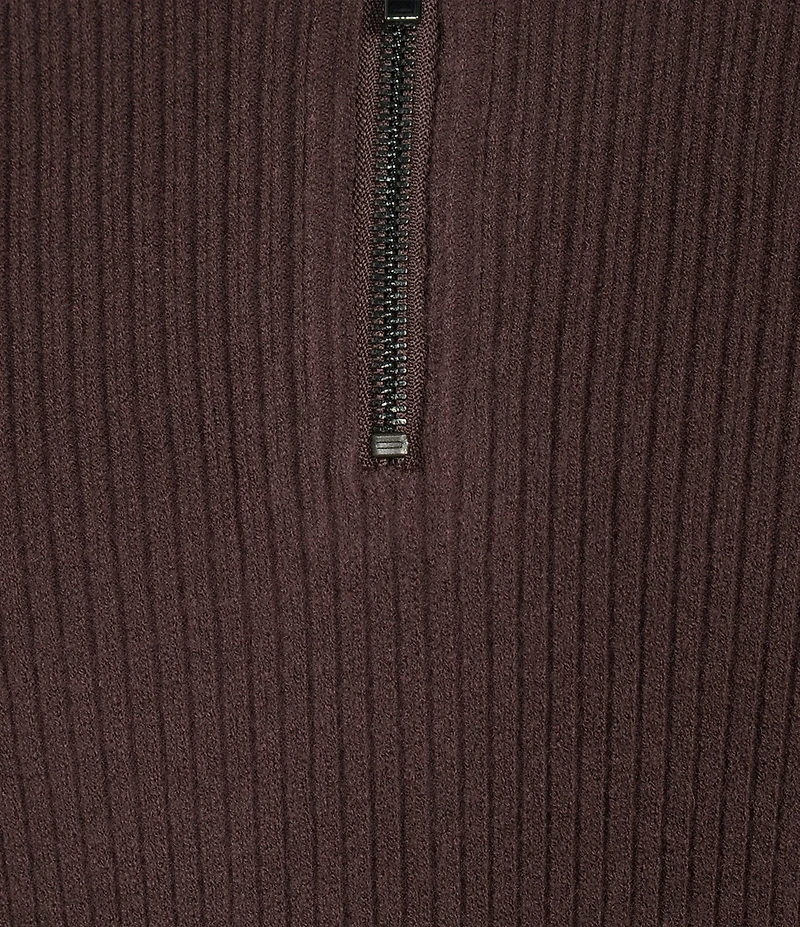 Murano Comfortable Lux Quarter Zip Long Sleeve Ribbed Sweater