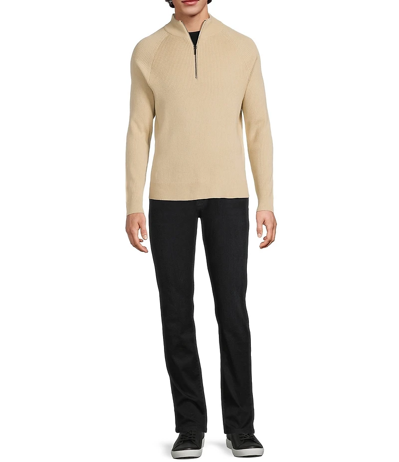 Murano Comfortable Lux Quarter Zip Long Sleeve Ribbed Sweater