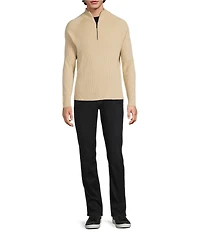 Murano Comfortable Lux Quarter Zip Long Sleeve Ribbed Sweater