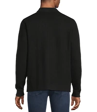 Murano Comfortable Textured Lux Long Sleeve Polo Sweater