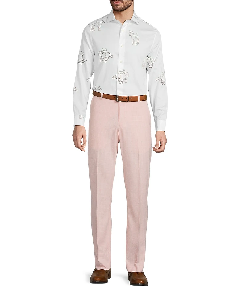 Murano Corsa Di Cavalli Derby Collection Alex Slim Fit Textured Suit Separates Dress Pants