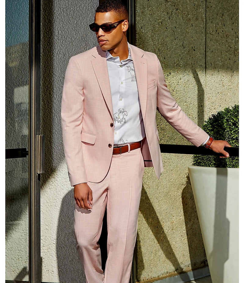 Murano Corsa Di Cavalli Derby Collection Alex Slim Fit Textured Suit Separates Dress Pants