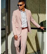 Murano Corsa Di Cavalli Derby Collection Alex Slim Fit Textured Suit Separates Dress Pants