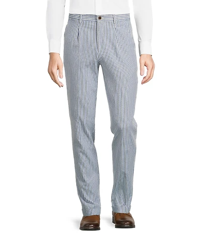 Murano Corsa Di Cavalli Derby Collection Lucas Pleated Stripe Seersucker Suit Separates Dress Pants