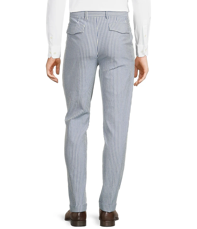 Murano Corsa Di Cavalli Derby Collection Lucas Pleated Stripe Seersucker Suit Separates Dress Pants