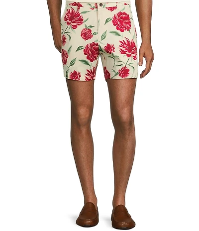 Murano Corsa Di Cavalli Derby Collection Rose Print 5.5#double; Inseam Shorts