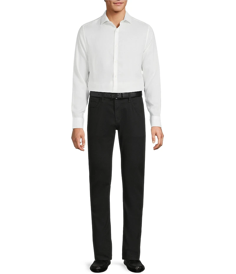 Murano Corsa Di Cavalli Derby Collection Slim Fit Embroidered Collar Long Sleeve Woven Shirt