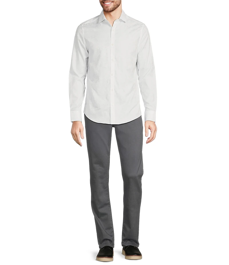 Murano Corsa Di Cavalli Derby Collection Slim-Fit Jacquard Long Sleeve Woven Shirt