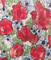 Murano Corsa Di Cavalli Derby Collection Slim Fit Rose Print Long Sleeve Woven Shirt