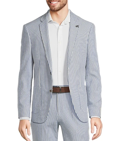 Murano Corsa Di Cavalli Derby Collection Slim Fit Stripe Seersucker Suit Separates Jacket