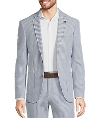 Murano Corsa Di Cavalli Derby Collection Slim Fit Stripe Seersucker Suit Separates Jacket