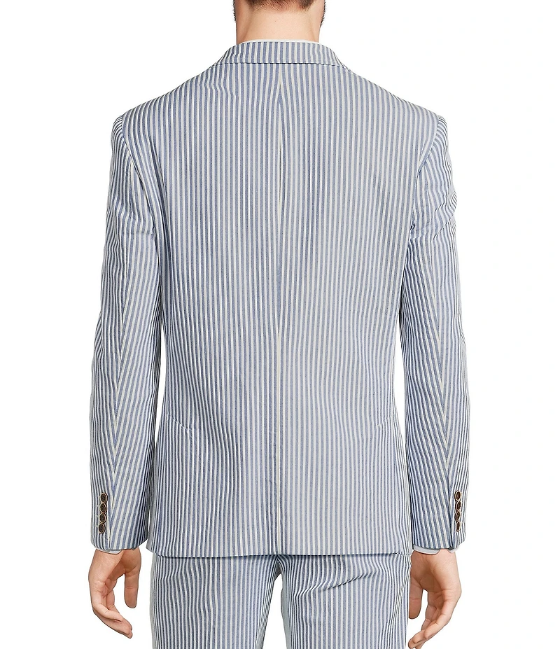 Murano Corsa Di Cavalli Derby Collection Slim Fit Stripe Seersucker Suit Separates Jacket