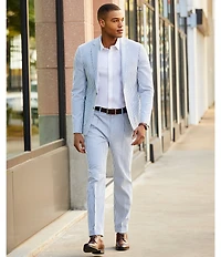 Murano Corsa Di Cavalli Derby Collection Slim Fit Stripe Seersucker Suit Separates Jacket