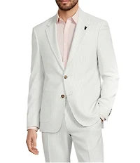 Murano Corsa Di Cavalli Derby Collection Slim Fit Stripe Seersucker Suit Separates Jacket