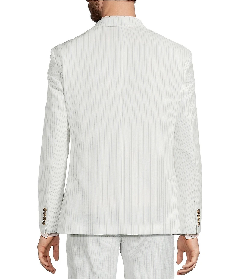 Murano Corsa Di Cavalli Derby Collection Slim Fit Stripe Seersucker Suit Separates Jacket