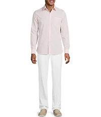 Murano Corsa Di Cavalli Derby Collection Solid Pieced Long Sleeve Woven Shirt