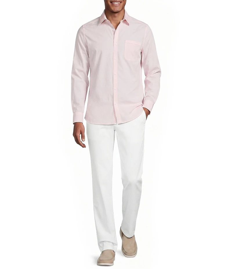 Murano Corsa Di Cavalli Derby Collection Solid Pieced Long Sleeve Woven Shirt
