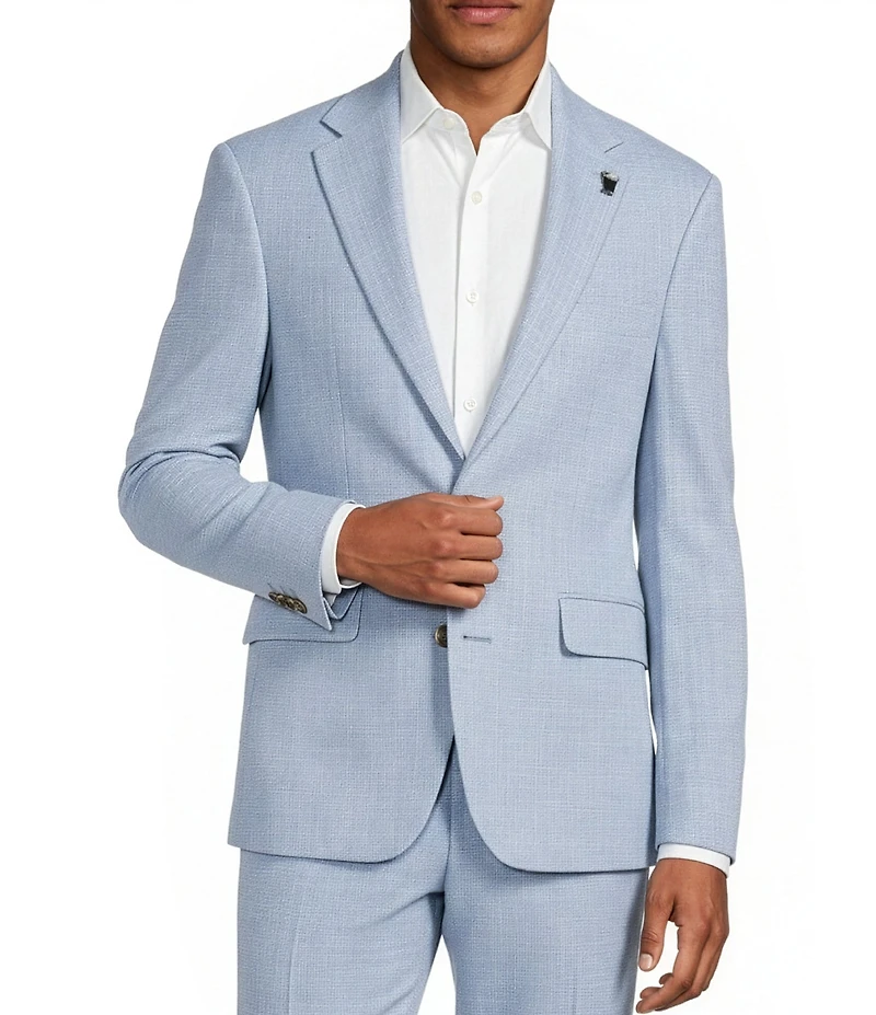 Murano Corsa Di Cavalli Derby Collection Textured Slim Fit Suit Separates Jacket