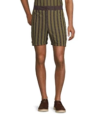 Murano Crocodile World Collection Open Weave Stripe 5.5#double; Inseam Shorts