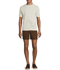Murano Crocodile World Collection Pointelle Crocodile Short Sleeve Crew Neck Sweater