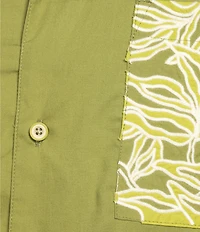 Murano Crocodile World Collection Slim Fit Applique Pocket Short Sleeve Woven Camp Shirt