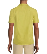 Murano Crocodile World Collection Slim Fit Contrast Eyelet Short Sleeve Woven Camp Shirt