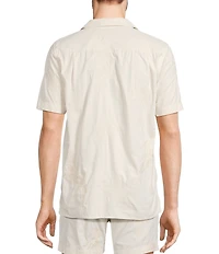 Murano Crocodile World Collection Slim Fit Place Print Embroidered Short Sleeve Woven Camp Shirt