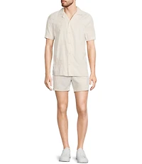 Murano Crocodile World Collection Slim Fit Place Print Embroidered Short Sleeve Woven Camp Shirt