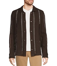 Murano Crocodile World Collection Slim Fit Pointelle Shirt Jacket