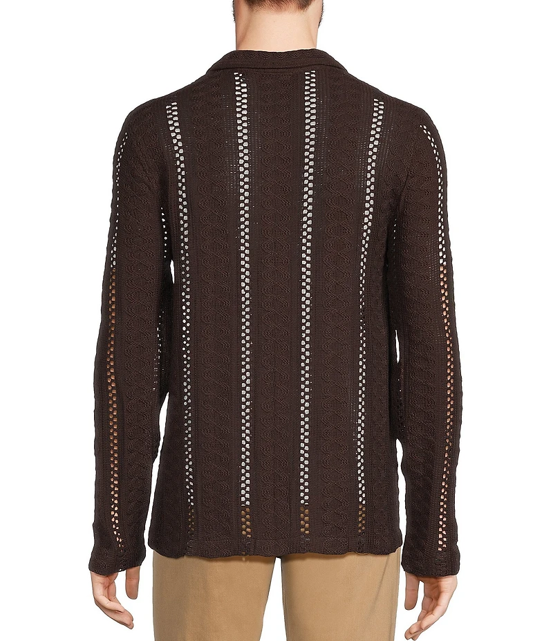 Murano Crocodile World Collection Slim Fit Pointelle Shirt Jacket