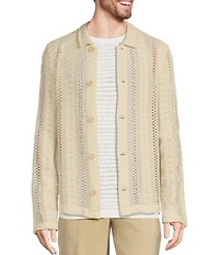Murano Crocodile World Collection Slim Fit Pointelle Shirt Jacket