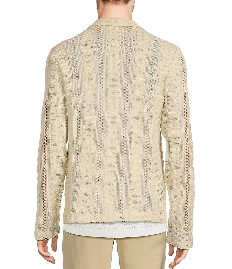Murano Crocodile World Collection Slim Fit Pointelle Shirt Jacket