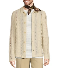 Murano Crocodile World Collection Slim Fit Pointelle Shirt Jacket