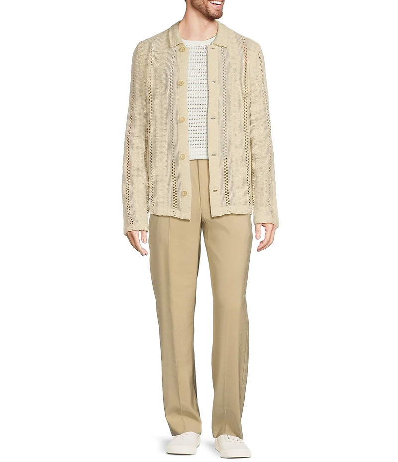 Murano Crocodile World Collection Slim Fit Pointelle Shirt Jacket