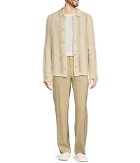 Murano Crocodile World Collection Slim Fit Pointelle Shirt Jacket