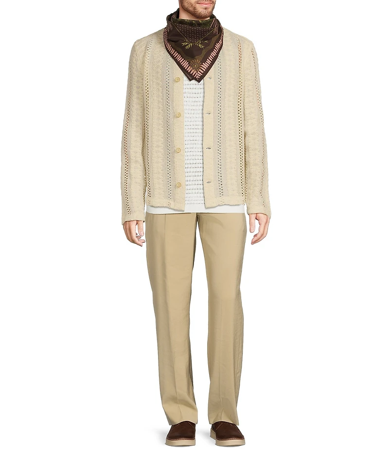 Murano Crocodile World Collection Slim Fit Pointelle Shirt Jacket