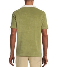Murano Crocodile World Collection Slim Fit Terry Popover Johnny Collar Knit Polo Shirt