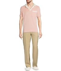 Murano Crocodile World Collection Slim Fit Terry Popover Johnny Collar Knit Polo Shirt