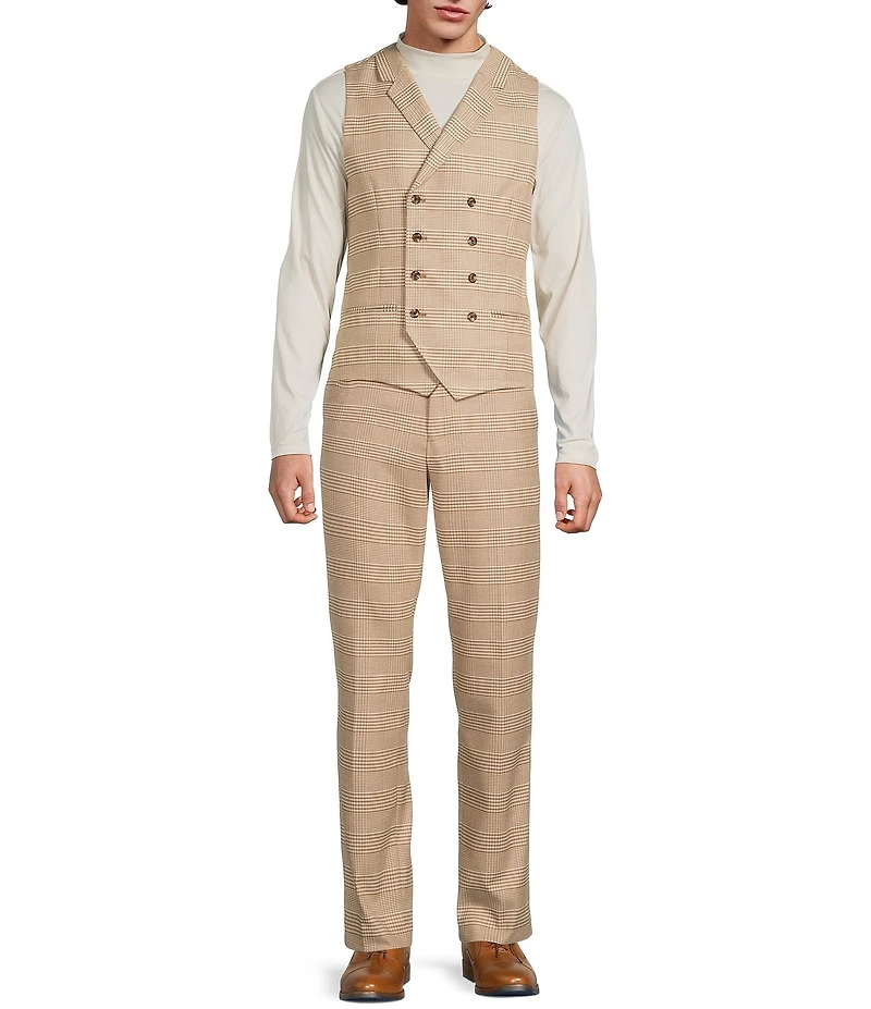 Murano Double Breasted Plaid Suit Separates Vest